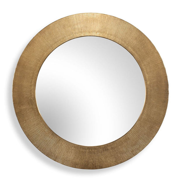 Uttermost Tano Antique Brass Mirror With Channeled Texture
