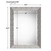 Casa Bella Living Metallic Silver Textured Mirror