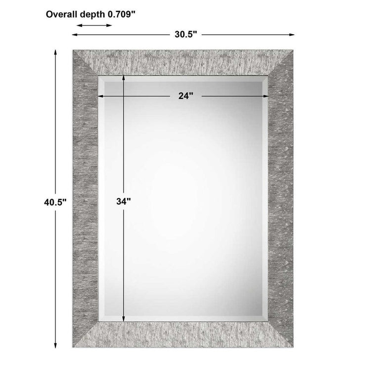Casa Bella Living Metallic Silver Textured Mirror