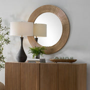 Uttermost Tano Antique Brass Mirror With Channeled Texture