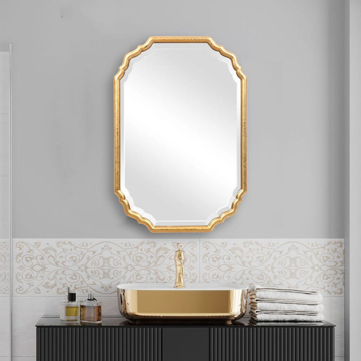 Casa Bella Living Lightly Antique Metallic Gold Leaf Vanity Mirror