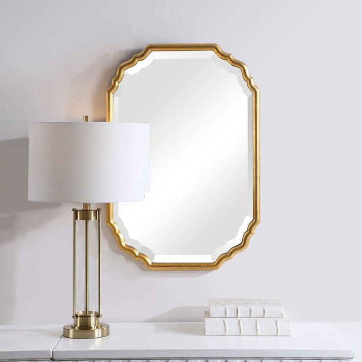 Casa Bella Living Lightly Antique Metallic Gold Leaf Vanity Mirror