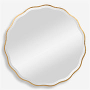 Uttermost Aneta Aged Gold Scalloped Round Mirror