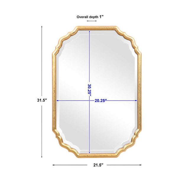 Casa Bella Living Lightly Antique Metallic Gold Leaf Vanity Mirror