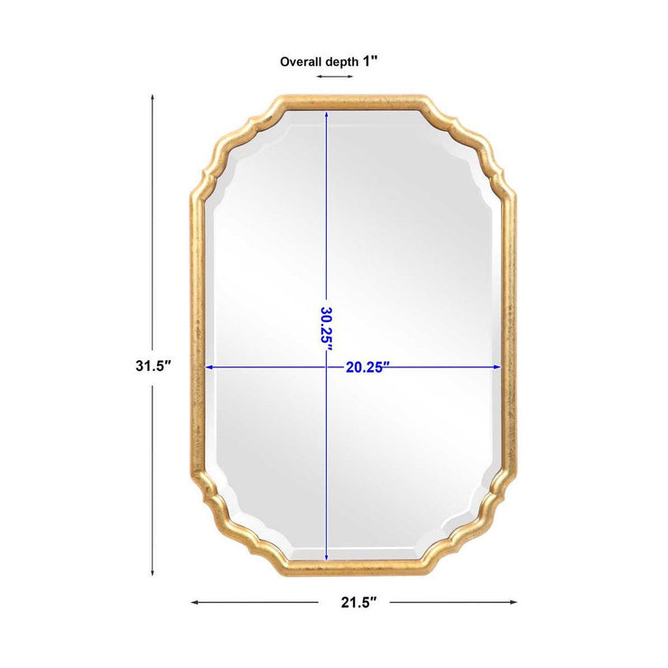 Casa Bella Living Lightly Antique Metallic Gold Leaf Vanity Mirror