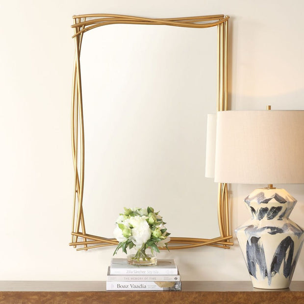 Uttermost Curved Branches Antique Gold Leaf Iron Mirror