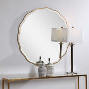 Uttermost Aneta Aged Gold Scalloped Round Mirror