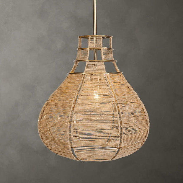 Uttermost Natural Beige Rope Hestia 1 Light Pendant