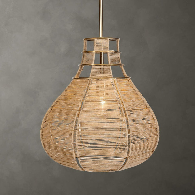 Uttermost Natural Beige Rope Hestia 1 Light Pendant