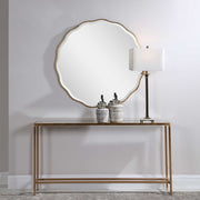 Uttermost Aneta Aged Gold Scalloped Round Mirror