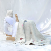 Kashwere Baby Ultra Soft Polka Dot Baby Blanket & Bear Cap Available In Linen, Neutral, Pink & Stone