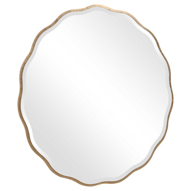 Uttermost Aneta Aged Gold Scalloped Round Mirror
