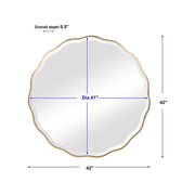 Uttermost Aneta Aged Gold Scalloped Round Mirror