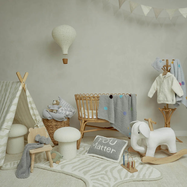 Kashwere Baby Ultra Soft Polka Dot Baby Blanket & Bear Cap Available In Linen, Neutral, Pink & Stone