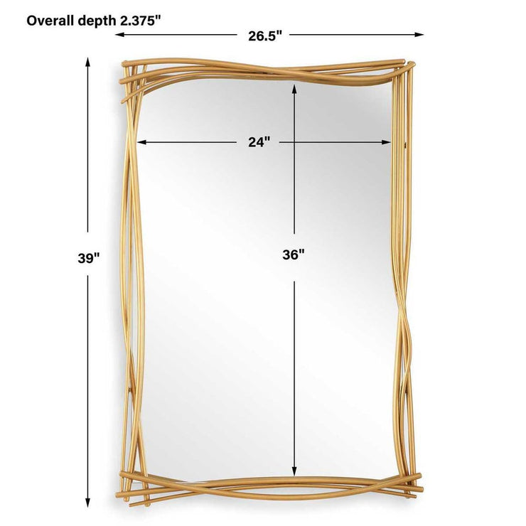 Uttermost Curved Branches Antique Gold Leaf Iron Mirror