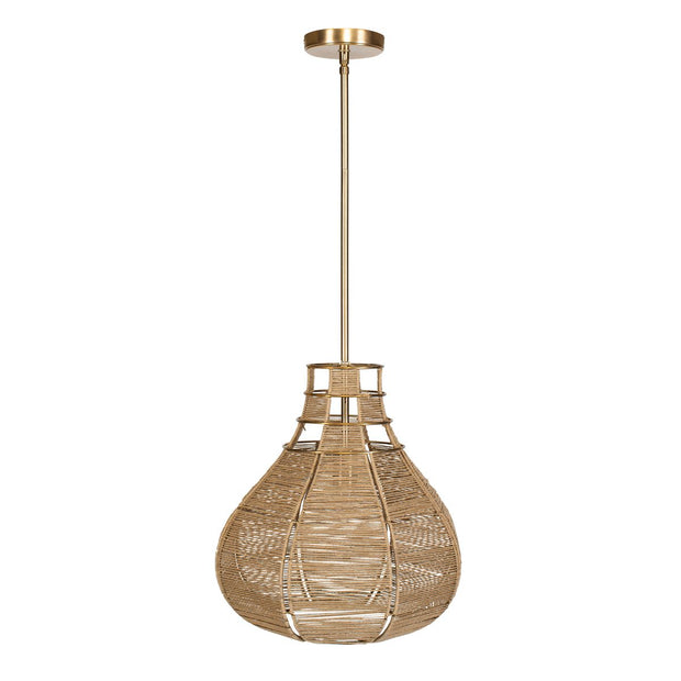 Uttermost Natural Beige Rope Hestia 1 Light Pendant