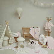 Kashwere Baby Ultra Soft Polka Dot Baby Blanket & Bear Cap Available In Linen, Neutral, Pink & Stone