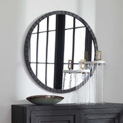Uttermost Dandridge Black Iron Round Mirror