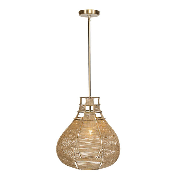 Uttermost Natural Beige Rope Hestia 1 Light Pendant
