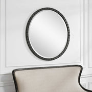 Uttermost Dandridge Black Iron Round Mirror