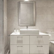 Casa Bella Living Rectangular Brushed Nickel Thin Inner Edge Beveled Mirror