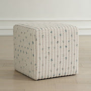 Uttermost Joie Plush White Chenille Striped Ottoman