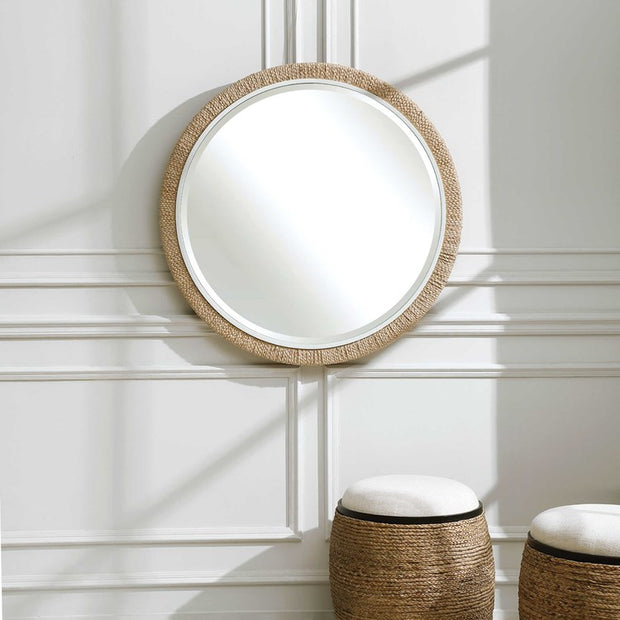 Uttermost Carbet Braided Banana Leaf Round Mirror