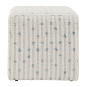 Uttermost Joie Plush White Chenille Striped Ottoman