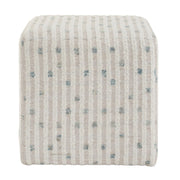 Uttermost Joie Plush White Chenille Striped Ottoman