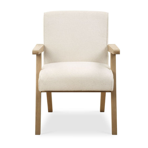 Uttermost Blakely Snow Toned Basketweave Fabric Dining Arm Chair