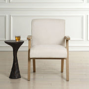 Uttermost Blakely Snow Toned Basketweave Fabric Dining Arm Chair