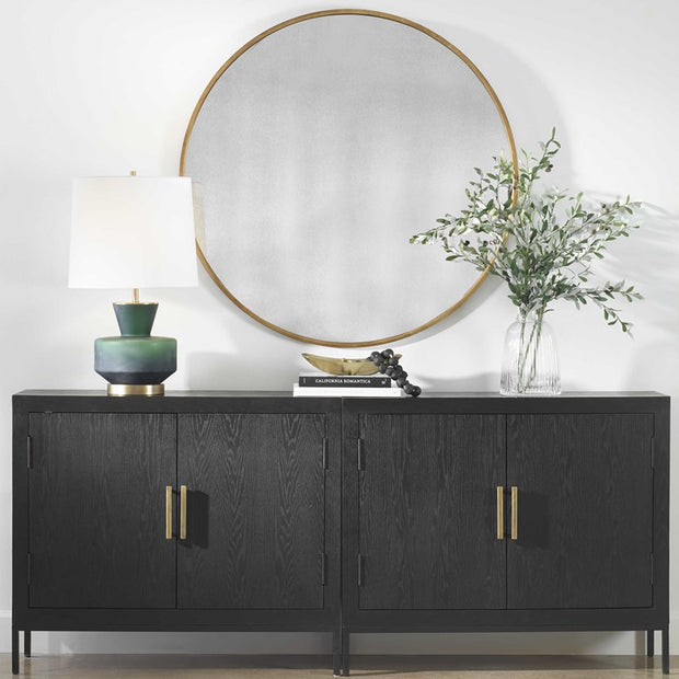 Uttermost Junius Antiqued Gold Leaf Round Mirror