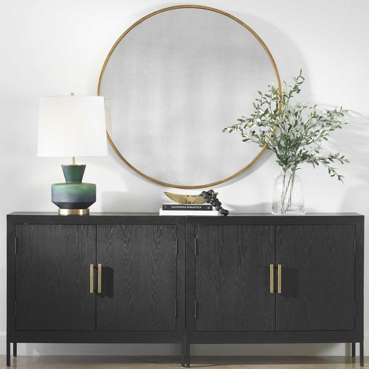 Uttermost Junius Antiqued Gold Leaf Round Mirror