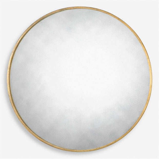 Uttermost Junius Antiqued Gold Leaf Round Mirror