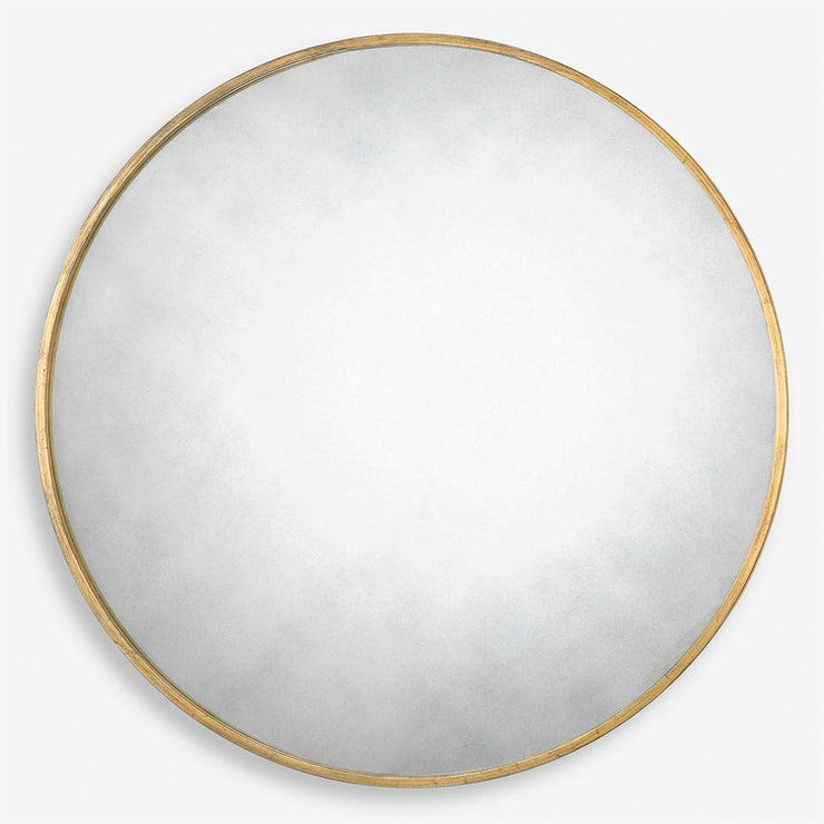 Uttermost Junius Antiqued Gold Leaf Round Mirror