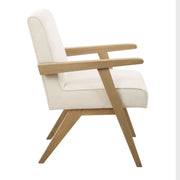Uttermost Blakely Snow Toned Basketweave Fabric Dining Arm Chair
