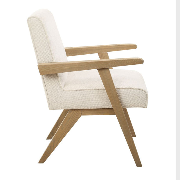 Uttermost Blakely Snow Toned Basketweave Fabric Dining Arm Chair