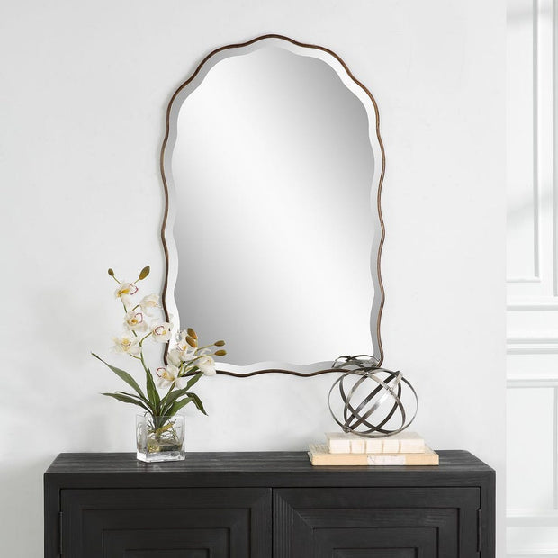 Casa Bella Living Antique Bronze Scalloped Edge Arch Mirror