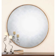 Uttermost Junius Antiqued Gold Leaf Round Mirror
