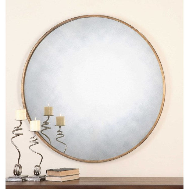 Uttermost Junius Antiqued Gold Leaf Round Mirror