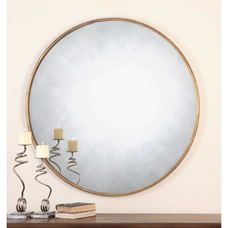Uttermost Junius Antiqued Gold Leaf Round Mirror