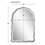 Casa Bella Living Antique Bronze Scalloped Edge Arch Mirror