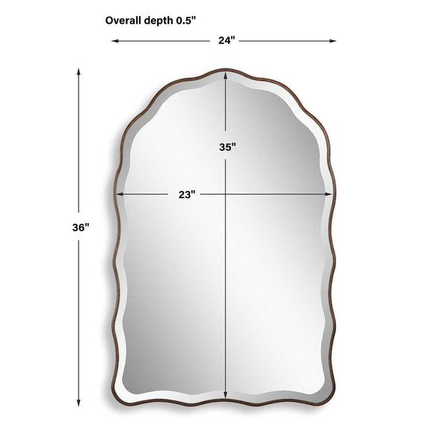 Casa Bella Living Antique Bronze Scalloped Edge Arch Mirror