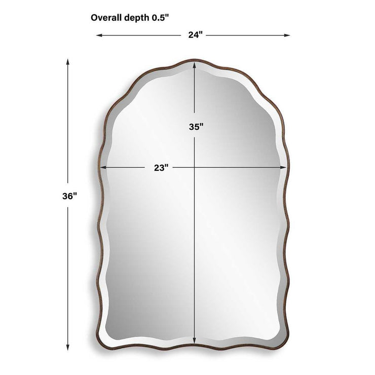Casa Bella Living Antique Bronze Scalloped Edge Arch Mirror