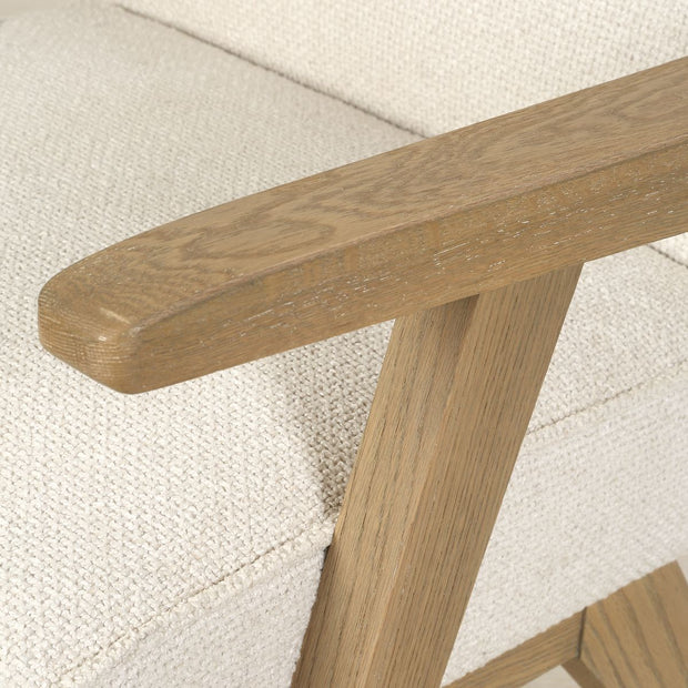Uttermost Blakely Snow Toned Basketweave Fabric Dining Arm Chair