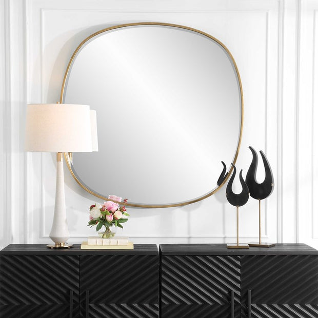 Uttermost Webster Antiqued Gold Iron Round Mirror