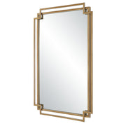 Casa Bella Living Brushed Gold Contemporary Overlapping Lines Framed Mirror