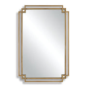 Casa Bella Living Brushed Gold Contemporary Overlapping Lines Framed Mirror