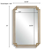Casa Bella Living Brushed Gold Contemporary Overlapping Lines Framed Mirror