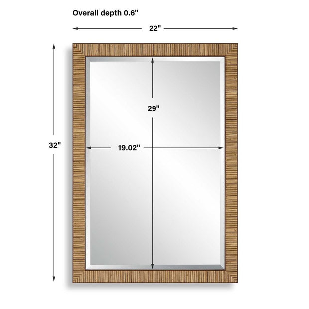Casa Bella Living Coastal Natural Rattan Framed Mirror